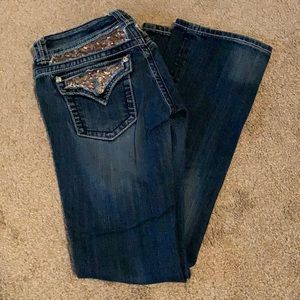 Gold Embellished Miss Me Jeans